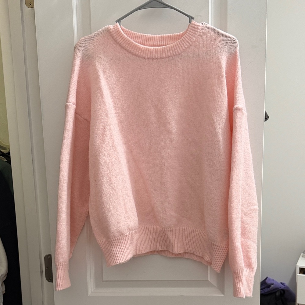 SHEIN Soft Blush Crew Neck Sweater